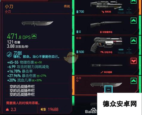 《赛博朋克2077》传说武器小刀购买位置分享